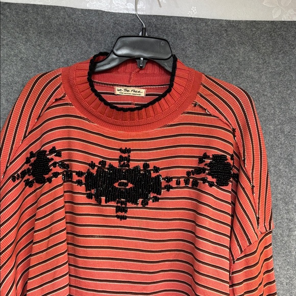 Free People We The Free Avalanche Thermal beaded Crop Top Striped Ribbed shirt - Picture 3 of 11